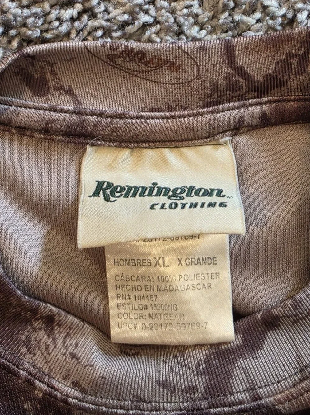 Remington Rtech 2.0 Camo Long Sleeve Shirt Size XL